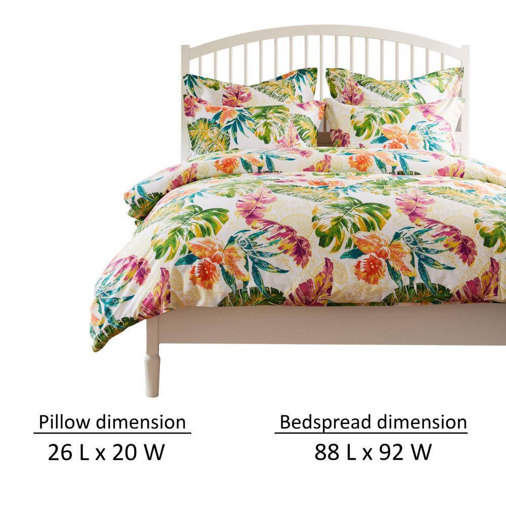 Tropical Multicolor Cotton Queen Duvet Cover Set