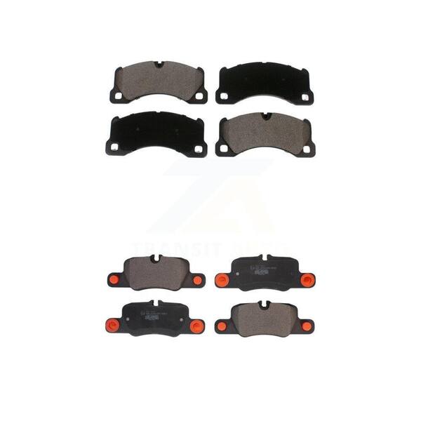 H HENZIKON Ceramic Brake Pad Kit Front & Rear For 2010-2016 Cadillac SRX W/ Hardware