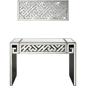 Becket 16 in. Clear Rectangular Glass Console Table with Mirror