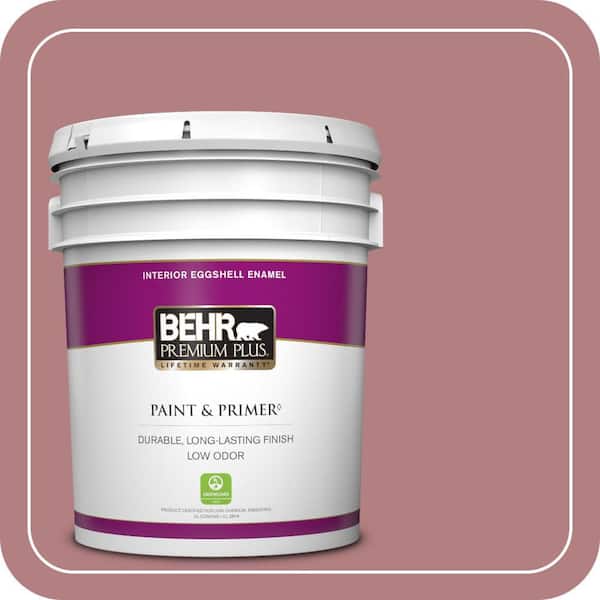 BEHR PREMIUM PLUS 5 gal. #T14-15 Minuet Rose Eggshell Enamel Low Odor Interior Paint & Primer