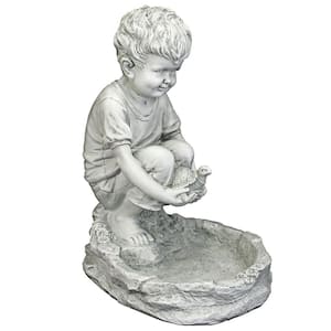 16 in. H Tommy at the Turtle Pond Little Boy Statue