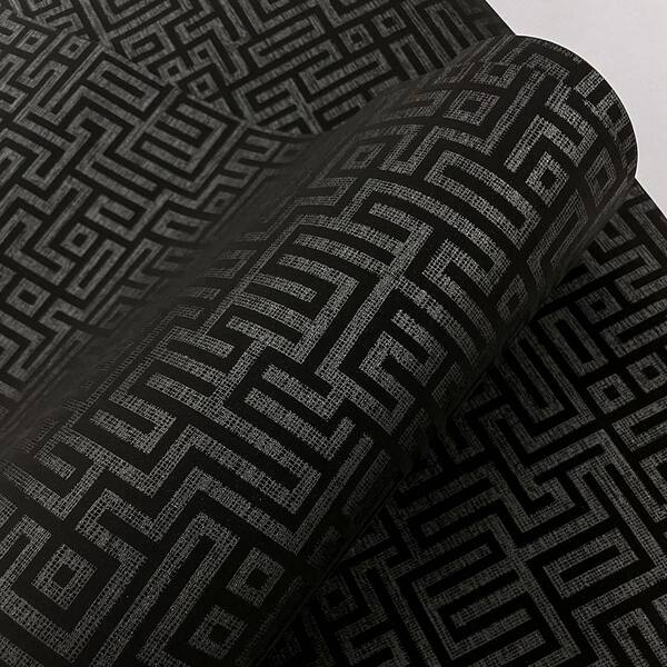 Seabrook Designs Onyx Rockefeller Maze Paper Unpasted Nonwoven 