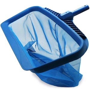 12 in. W Plastic Heavy-Duty Fine Mesh Blue Pool Skimmer Net for Clean Leaves