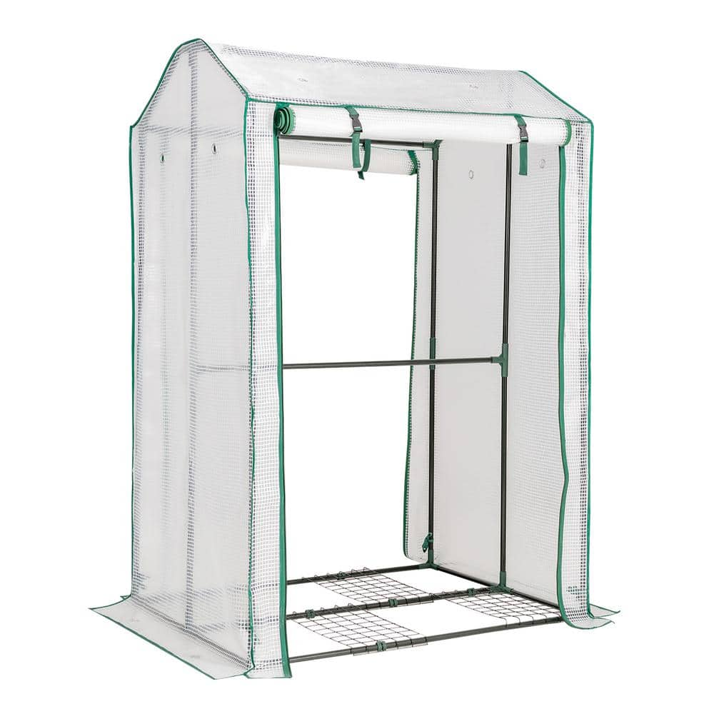 39 in. W x 32 in. D x 59 in. H Plastic White Walk-in Garden Greenhouse Warm House for Plant Growing -  Costway, GT3772