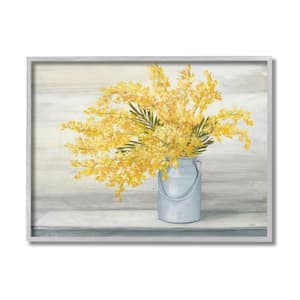 "Golden Fall Floral Bouquet in Country Milk Tin" by Julia Purinton Framed Nature Wall Art Print 16 in. x 20 in.