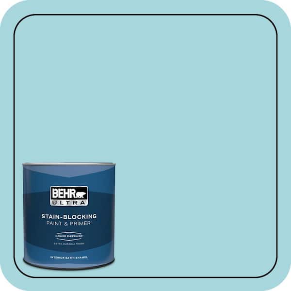 BEHR ULTRA 1 qt. #520C-3 Rapture Blue Extra Durable Satin Enamel Interior Paint & Primer