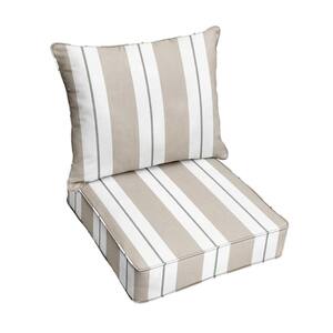 22.5 x 22.5 x 22 Deep Seating Indoor/Outdoor Pillow and Cushion Chair Set in Sunbrella Relate Linen