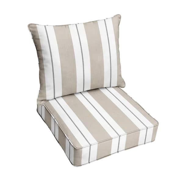 SORRA HOME 22.5 x 22.5 x 22 Deep Seating Indoor/Outdoor Pillow and Cushion Chair Set in Sunbrella Relate Linen