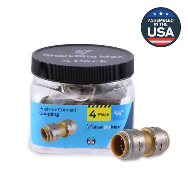 Max 3/4 in. Push-to-Connect Brass Coupling Fitting Pro Pack (4-Pack)