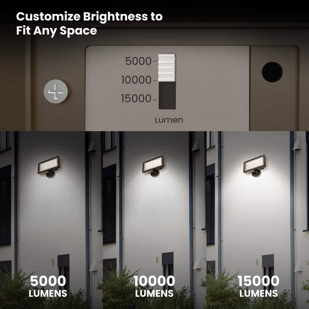 Bronze Adjustable LED Security Flood Light with Polycarbonate Lens