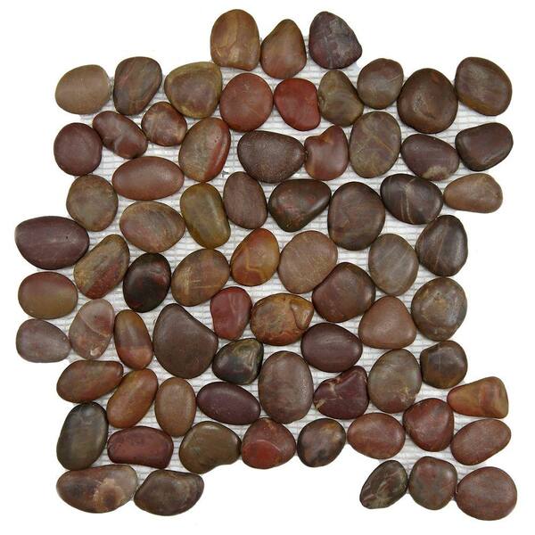 Merola Tile Riverstone Red 11-3/4 in. x 11-3/4 in. x 14 mm Natural Stone Mosaic Tile