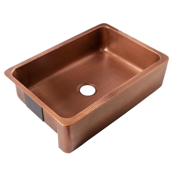 Sinkology Lange In Undermount Farmhouse Single Bowl Gauge Antique Copper Kitchen Sink