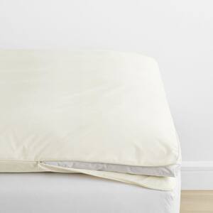 Company Cotton King Cream Cotton Percale Featherbed Mattress Cover