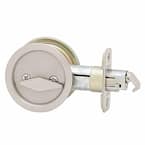 Round Satin Nickel Bed/Bath Pocket Door Lock