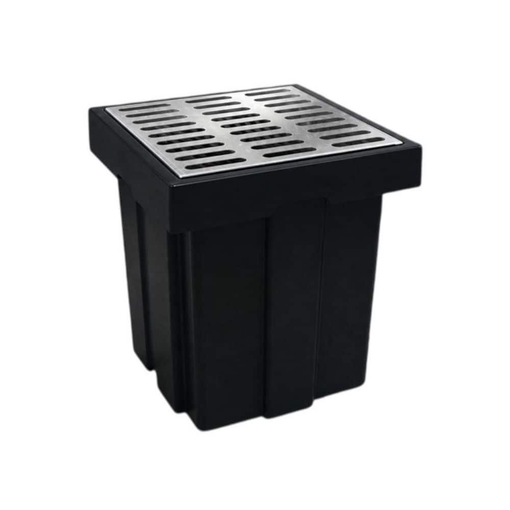 Window Grates Locks Helhom 18 in. x 18 in. x 15 in. Stainless Steel Catch Basin with Grate ...