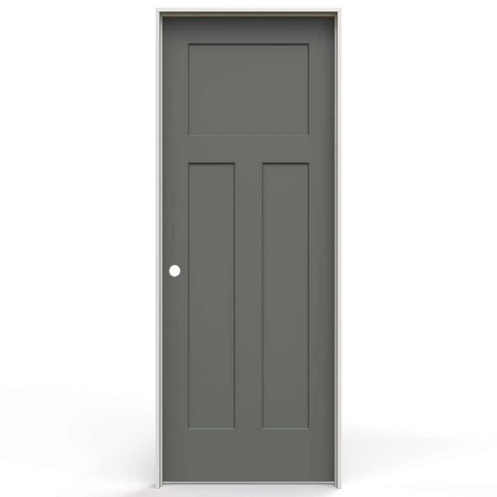28 in. x 80 in. Craftsman 3 Panel Right-Handed Hollow Core Renew Green Molded Composite Single Prehung Interior Door price history on PriceWatchPro