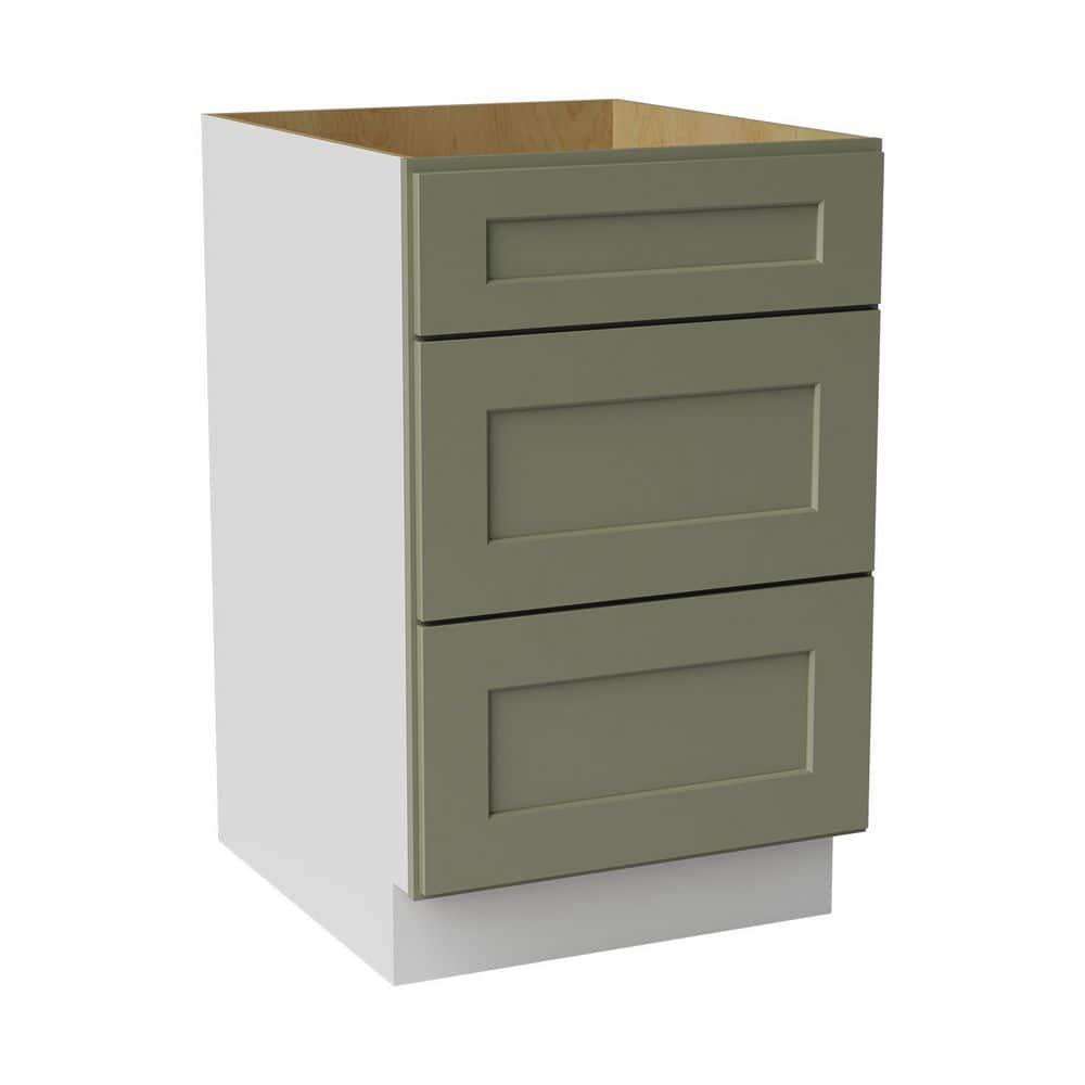 21 in. W x 24 in. D x 34.5 in. H Ready to Assemble Solid Wood Shaker Drawer Base Kitchen Cabinet in Sage Green price history on PriceWatchPro
