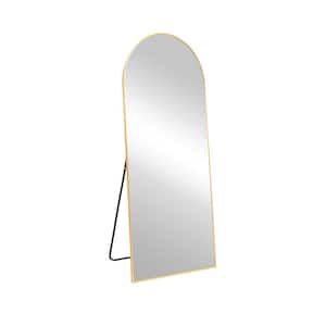 22 in. W x 65 in. H Gold Floor Mirror Full Length Mirror with Stand Wall Mounted Mirror for Bedroom Living Room
