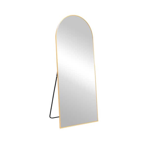 Seafuloy 22 in. W x 65 in. H Gold Floor Mirror Full Length Mirror with Stand Wall Mounted Mirror for Bedroom Living Room