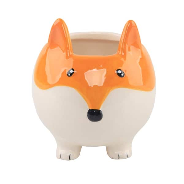 Flora Bunda 4.25 in. Fox Ceramic Empty Planter