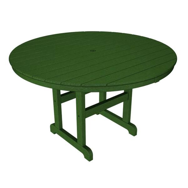 POLYWOOD La Casa Cafe 48 in. Green Round Plastic Outdoor Patio Dining Table