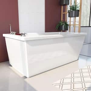 Levantine 60 in. x 32 in. Acrylic Freestanding Flatbottom Soaking Bathtub in White