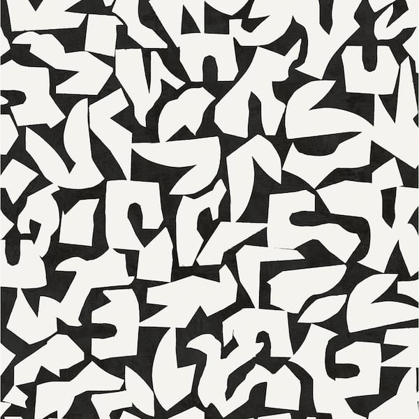 STACY GARCIA HOME Black Graphic Geo Vinyl Peel and Stick Wallpaper Roll (30.75 sq. ft.)