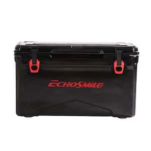 40 qt. Rotomolded Portable Ice Chest Cooler for BBQ, Camping, Pincnic, and Other Outdoor Activities, Black Red