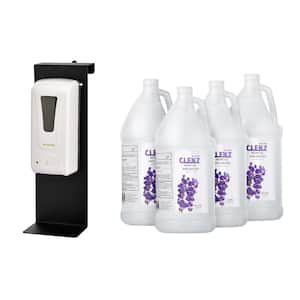 40 oz. Automatic Gel Sanitizer Dispenser with Wall Mounted Stand and Case of 1 Gal. Gel Sanitizer