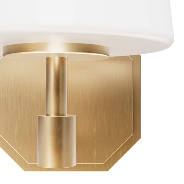 Hunter - Nolita 1-Light Alturas Gold Wall Sconce with Cased White Glass Shade