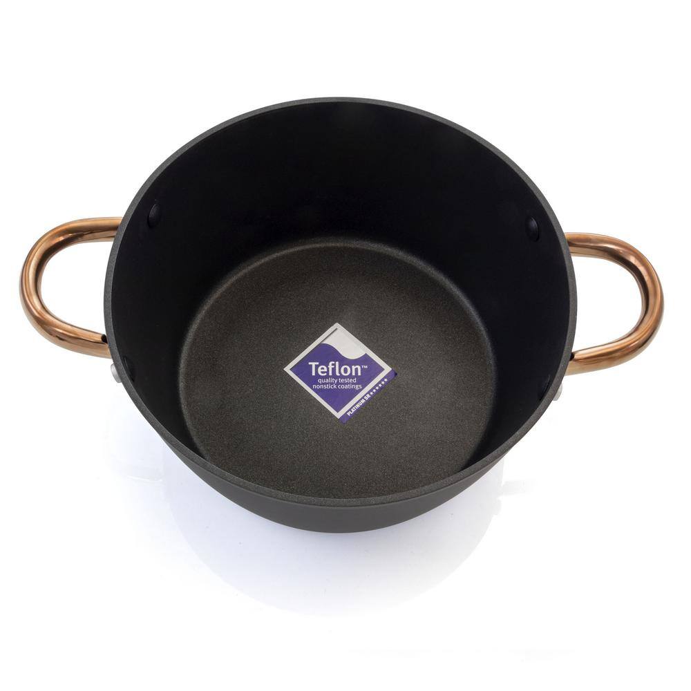 Elegant Black and Bronze 10-Piece Aluminum Nonstick Cookware Set