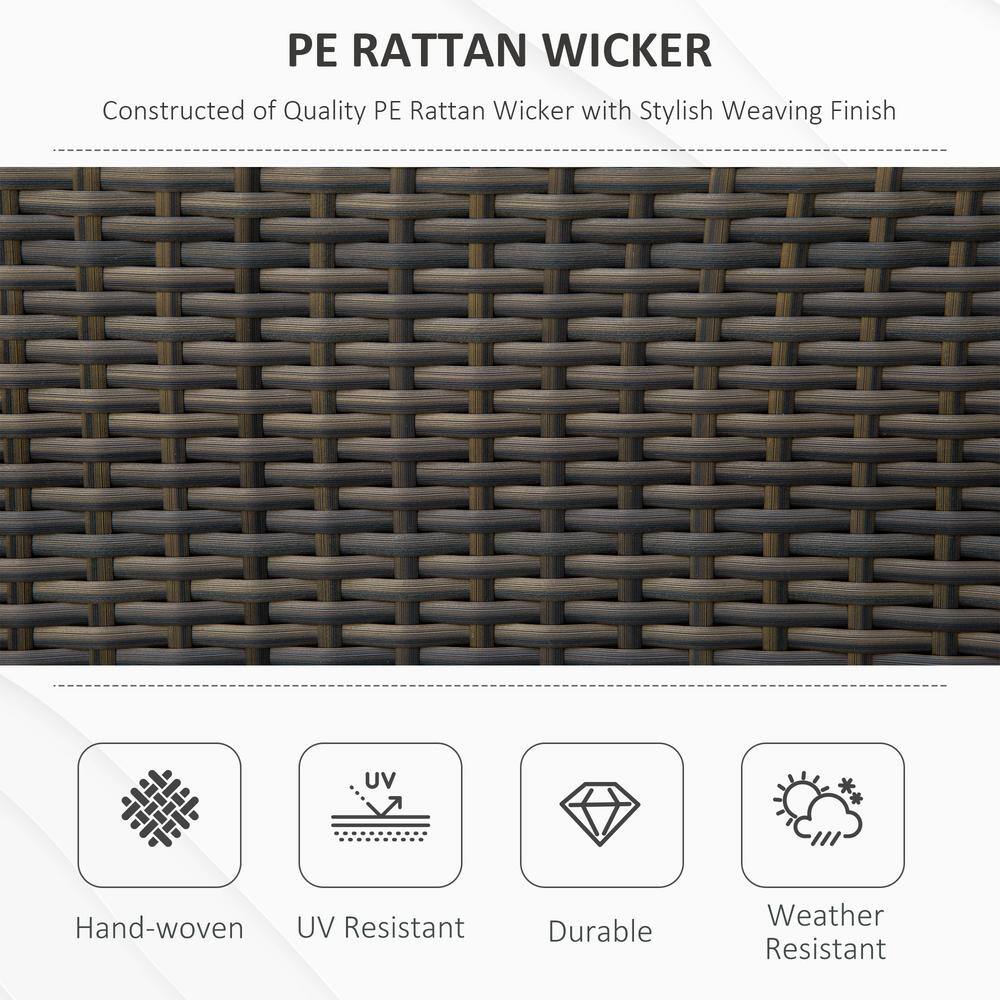 Cream White PE Wicker Outdoor Storage Bench with Cushion