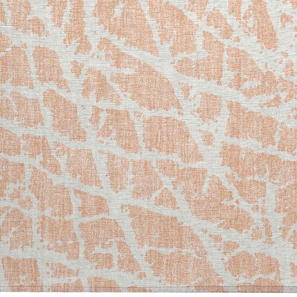 Peach and Ivory 2 ft. x 3 ft. Abstract Indoor/Outdoor Area Rug