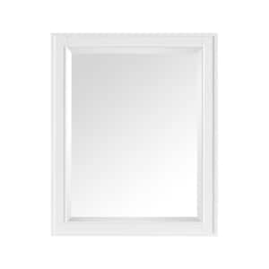 Madison 28 in. W x 32 in. H Framed Rectangular Beveled Edge Bathroom Vanity Mirror in White