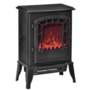 22.25 in. 750W/1500 -Watt Freestanding Fireplace Heater in Black