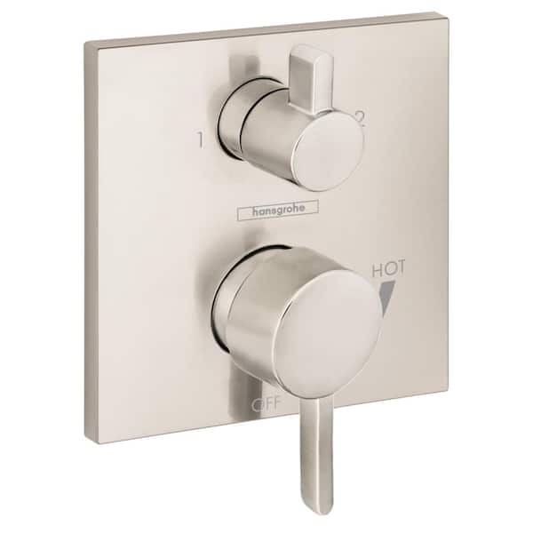 Ecostat Wall Mount Shower Trim Kit in Brushed Nickel (Valve Not Included)