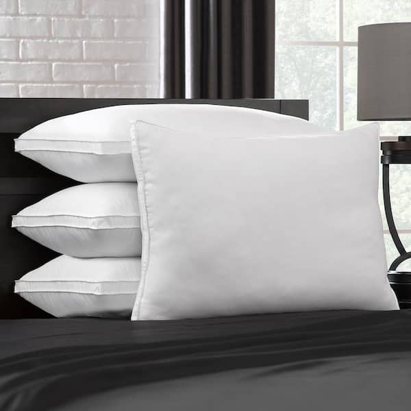Ella Jayne Gusseted Microfiber Gel Filled Firm Standard Pillow, White