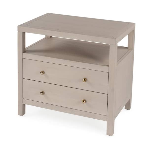 Butler Specialty Company Nora Taupe 2 Drawer 28 in. W Wood Nightstand