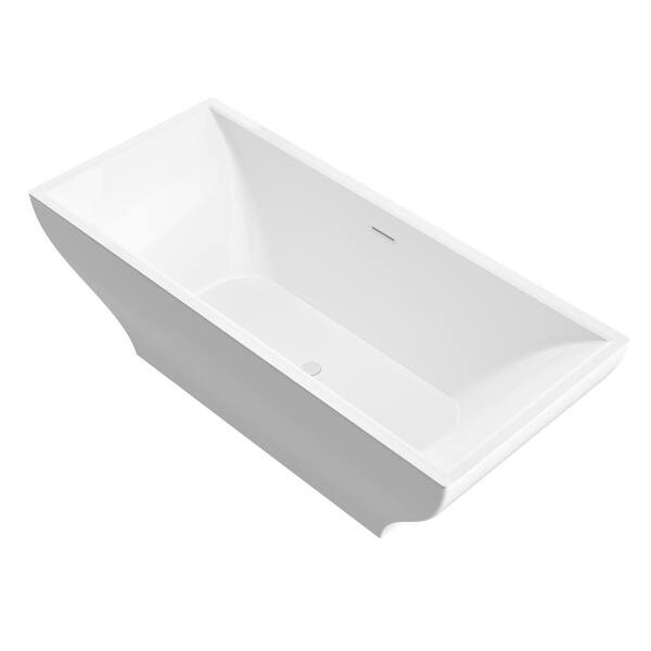 Universal Tubs Garnet 6 ft. Acrylic Center Drain Rectangular Bathtub in White