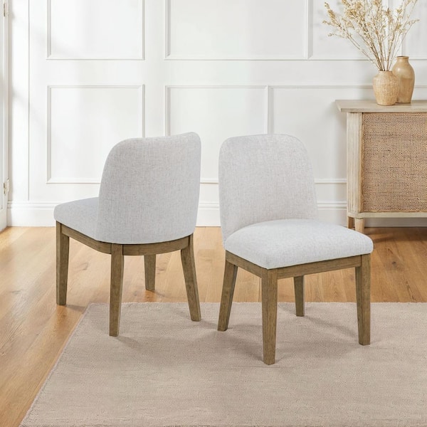 Tarra Cream Fabric Dining Side Chairs Set of 2