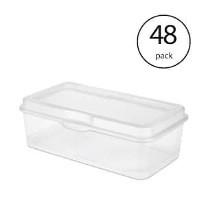 1.5 Gal. Plastic FlipTop Latching Storage Box Container, Clear (48-Pack)