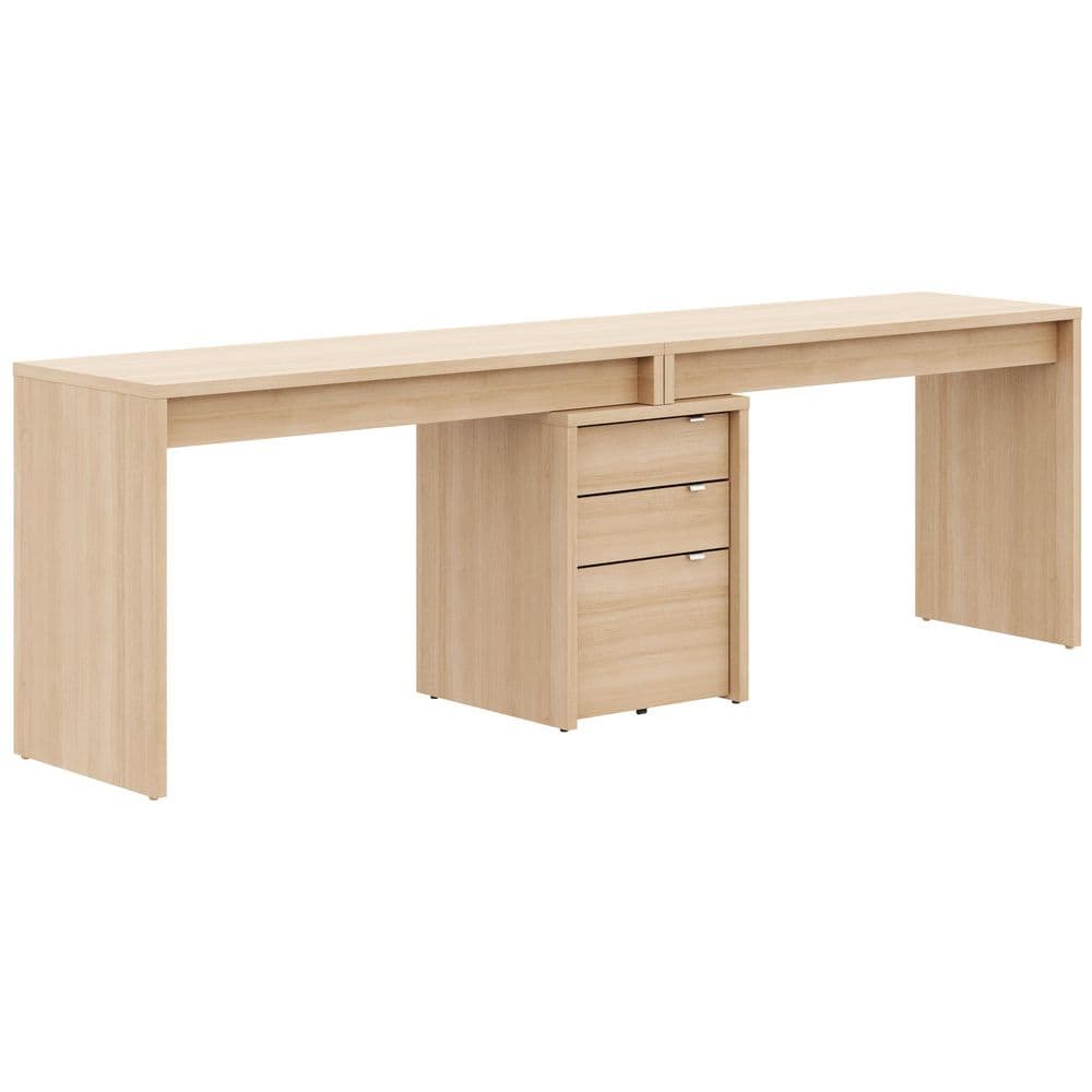 デスク Nexera Chrono 47.75 in. W Natural Blonde Oak Reversible Desk Panel