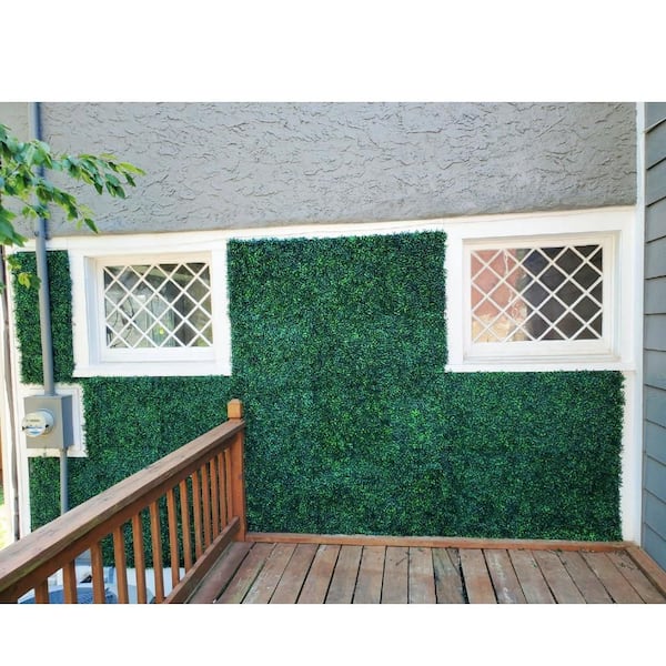 12 Packs 20 x 20 x 1.78 Inch Grass Wall Panels Artificial Boxwood Hedge Greenery Wall UV- Protected Outdoor & Indoor