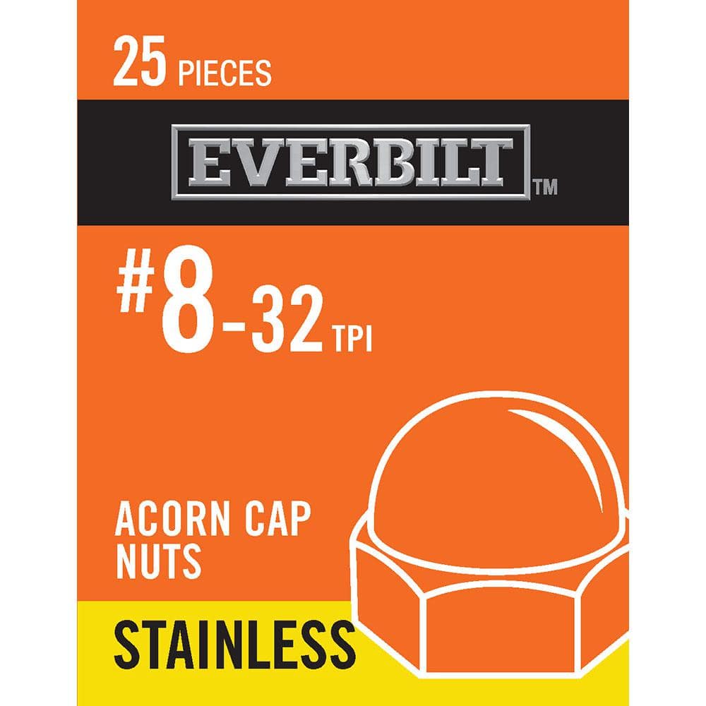 Everbilt 832 Stainless Steel Cap Nut (25Pack) 807602 The Home Depot