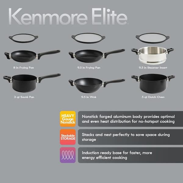 Kenmore Theodore 6.5 Quart Nonstick Cast Aluminum Divided Hot Pot