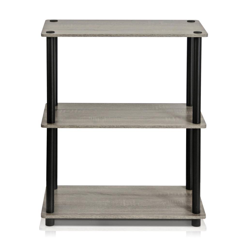 TURN-N-TUBE 29.6 in. Tall Grey Oak/Black Wood 3-Shelf Bookcase price history on PriceWatchPro