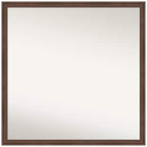 Florence Medium Brown 27.75 in. x 27.75 in. Non-Beveled Casual Square Framed Wall Mirror in Brown