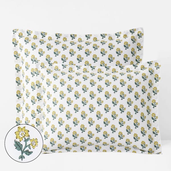 Company Cotton Suhana Garment Wash Yellow Cotton Percale Standard Sham