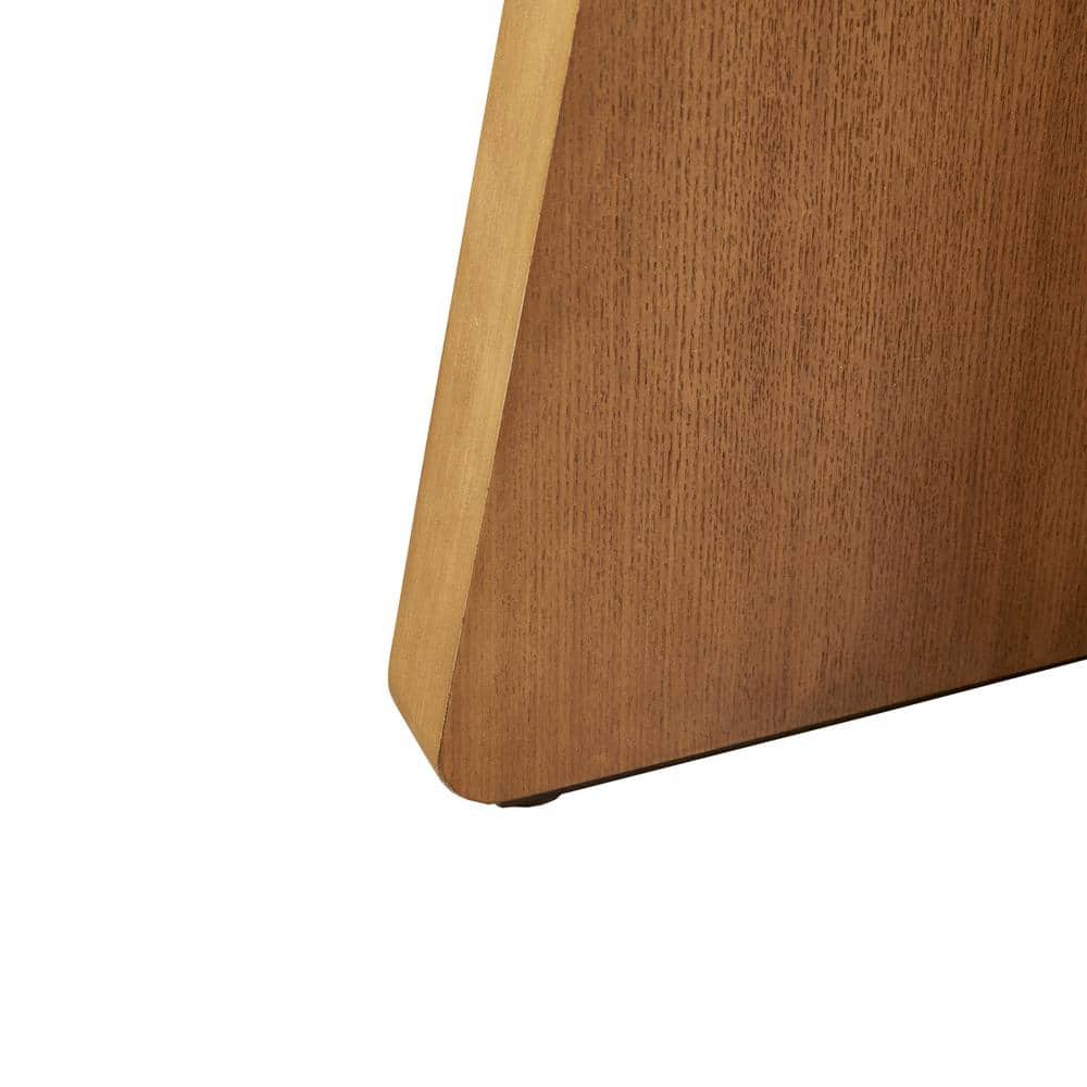 Pecan Wood Round Dining Table with X-Base, Seats 4