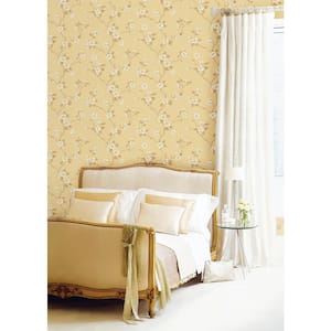 Palazzo Blue, Cream and Beige Floral Trailing Branches Wallpaper